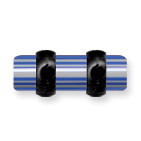 Acrylic UV Sensitive Layered Plug (Racer Stripes) Mens Colors w Flat Ends BDPALM6-50-BLG - shirin-diamonds