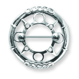 Surgical Stainless Stl BB w Nipple Shield BDPNIP113-SM - shirin-diamonds