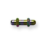 Plated SGSS Plug w Rounded Ends 10G (2.6mm) 1/2 (13mm) Long Rainbow (ZR BDPSRZ10-50-RBZ - shirin-diamonds