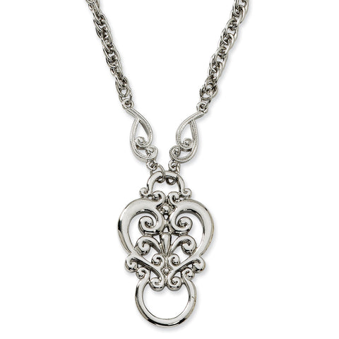 Silver-tone Fancy Scroll Eyeglass Holder Necklace BF588 - shirin-diamonds