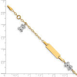 14k Two-tone Polished Teddy Bear ID Baby Bracelet BID89 - shirin-diamonds