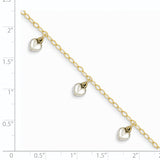 14k Two-tone Polished Dangle Heart Baby Bracelet BID90 - shirin-diamonds