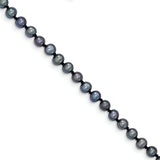 14k 4-5mm Black Near Round Freshwater Cultured Pearl Bracelet BPN040 - shirin-diamonds