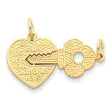 14k Heart with A Key Charm C1025 - shirin-diamonds