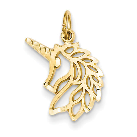 14k Unicorns Head Pendant C1144 - shirin-diamonds