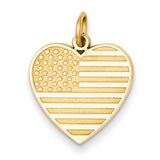 14k Flag Heart Charm C1798 - shirin-diamonds