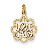 14k I Love Cats Charm C1887 - shirin-diamonds