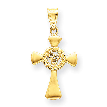 14k Celtic Cross Pendant C1943 - shirin-diamonds