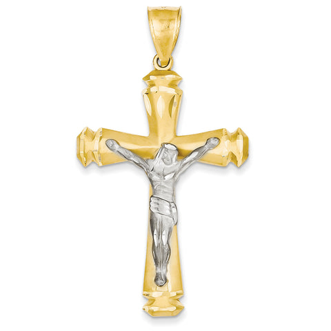 14k Two-tone Crucifix Pendant C1986 - shirin-diamonds