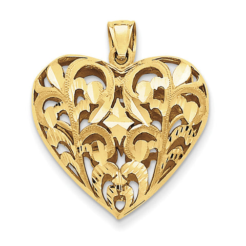 14k Fancy Heart Pendant C205 - shirin-diamonds