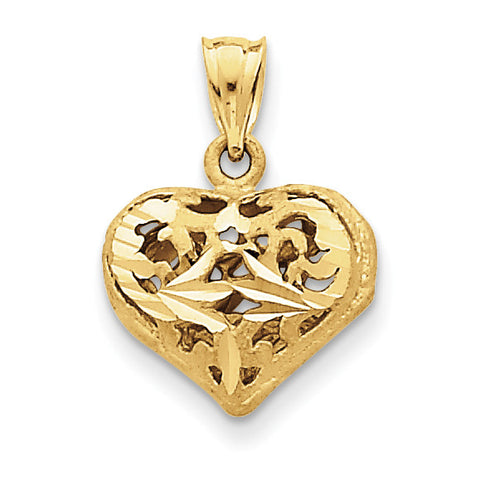 14k Fancy Heart Charm C207 - shirin-diamonds