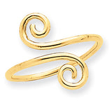 14k Swirl Toe Ring C2089 - shirin-diamonds