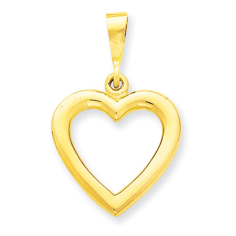 14k Solid Polished Heart Pendant C2150 - shirin-diamonds