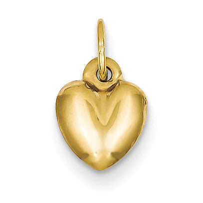 14k Puffed Heart Charm C2904 - shirin-diamonds