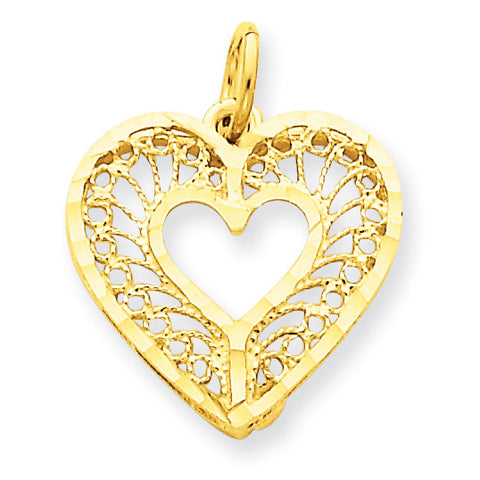 14k Heart Charm C296 - shirin-diamonds