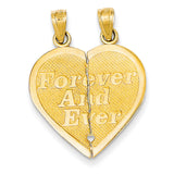 14k Reversible Forever and Ever Break-apart Heart Pendant C3029 - shirin-diamonds