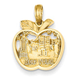 14k New York City Skyline in Apple Pendant C3076 - shirin-diamonds