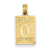 14k Mile 0 Key West Mile Marker Pendant C3262 - shirin-diamonds