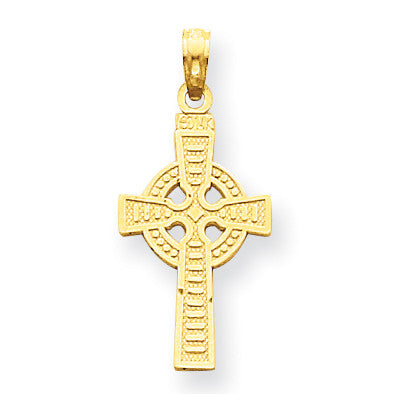 14k Reversible God is Love Celtic Cross Pendant C3802 - shirin-diamonds