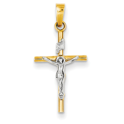 14k Two-tone INRI Crucifix Pendant C3896 - shirin-diamonds