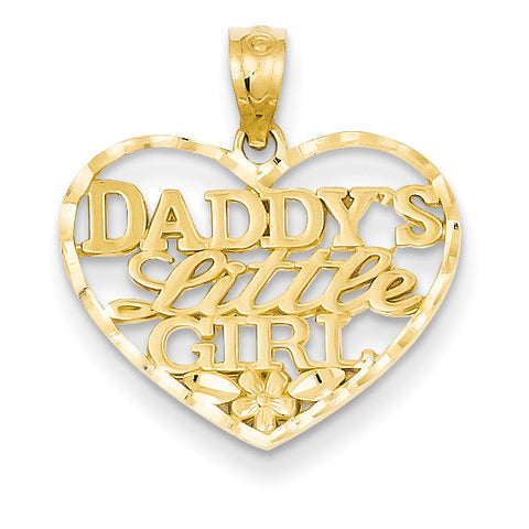 14k D/C Daddys Little Girl Heart Pendant C4027 - shirin-diamonds