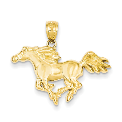 14k Polished Horse Pendant C4041 - shirin-diamonds