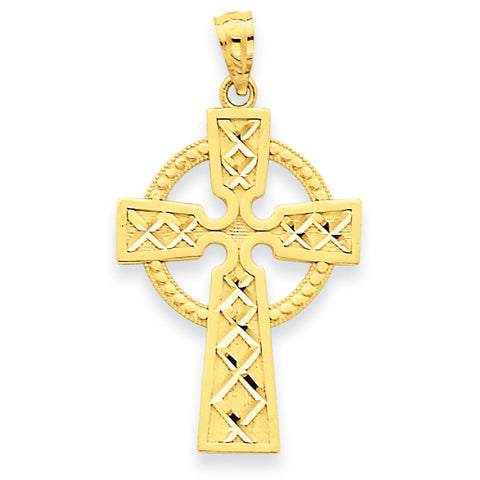 14k Celtic Cross Pendant C4101 - shirin-diamonds