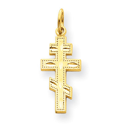 14k Eastern Orthodox Cross Charm C775 - shirin-diamonds