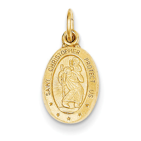 14k Saint Christopher Medal Charm C820 - shirin-diamonds