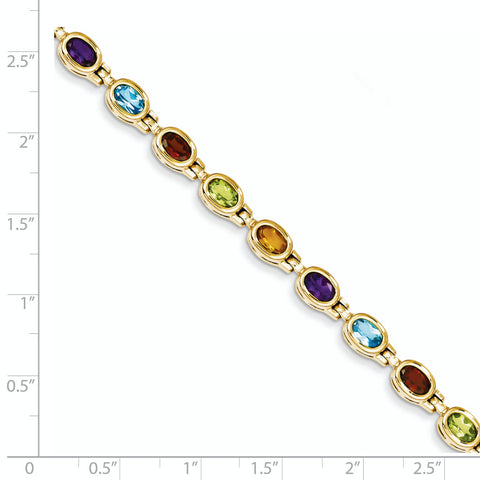 14k Gemstone Rainbow Bracelet CB698 - shirin-diamonds