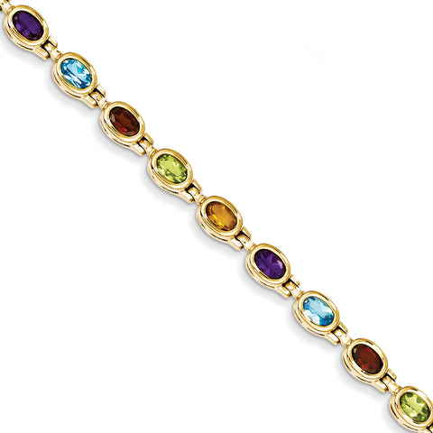 14k Gemstone Rainbow Bracelet CB698 - shirin-diamonds