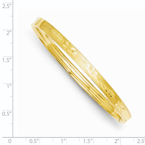 14k 3/16 Oversize Diamond-cut Concave Hinged Bangle Bracelet CC3/16O - shirin-diamonds
