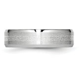 Cobalt Sterling Silver Inlay Satin/Polished 6mm Beveled Edge Band CC44