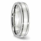 Cobalt Sterling Silver Inlay Satin and Polished 6mm Band CC46