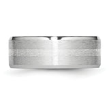 Cobalt Sterling Silver Inlay Satin/Polished Beveled Edge 8mm Band CC48