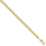 14k 3mm Concave Anchor Chain Anklet CCA080 - shirin-diamonds