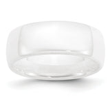 Ceramic White 8mm Polished Band CER2 - shirin-diamonds