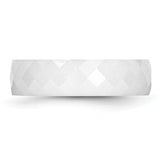 Ceramic White 6mm Faceted Polished Band CER48
