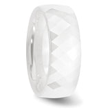 Ceramic White Faceted 8mm Polished Band CER6