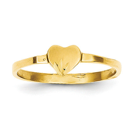 14k Heart Signet Ring CH201 - shirin-diamonds