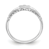 14k White Gold Polished Men's Claddagh Ring CH223