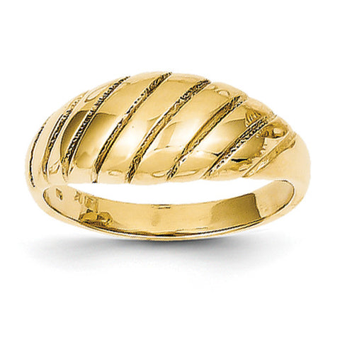 14k Polished Scalloped Dome Ring CH255 - shirin-diamonds