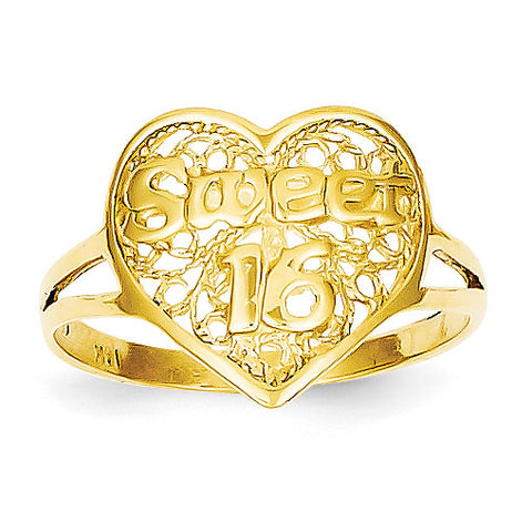 14k Sweet 16 Heart Ring CH263 - shirin-diamonds