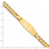 14k Curb Soft Diamond Shape ID Bracelet CUR220IDC - shirin-diamonds