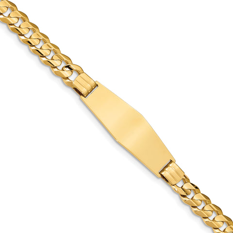 14k Curb Soft Diamond Shape ID Bracelet CUR220IDC - shirin-diamonds