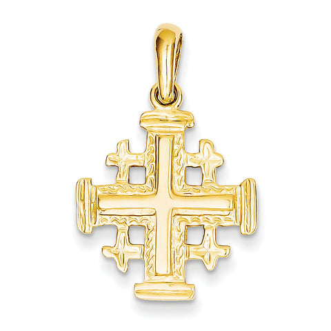 14k Jerusalem Cross Pendant D1656 - shirin-diamonds