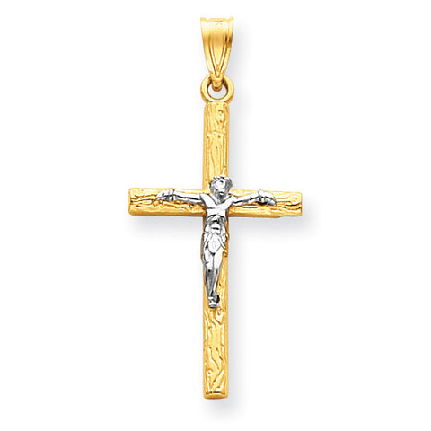 14k Two-tone Crucifix Pendant D1684 - shirin-diamonds