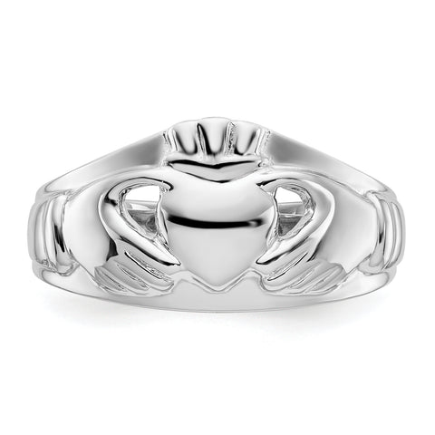 14k White Gold Ladies Claddagh Ring D1852