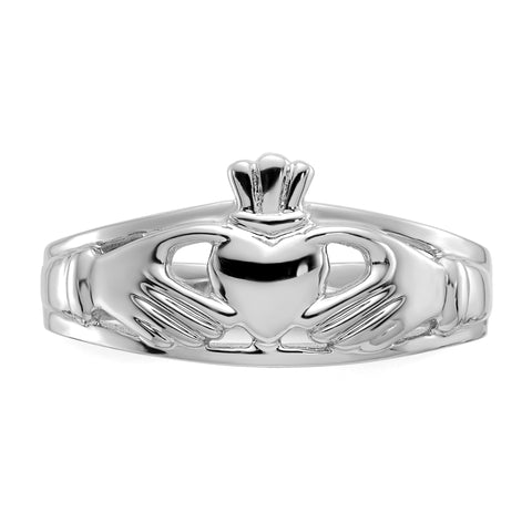 14k White Gold Ladies Claddagh Ring D1855
