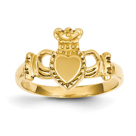 14k Polished Ladies Claddagh Ring D1868 - shirin-diamonds